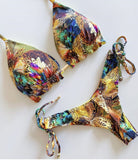 Traje de baño Bikini con borlas estampadas Multicolor sexy