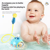 Submarino de juego de agua submarina eléctrica con rociador de agua para baño