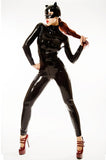 Wonder beauty-mono Sexy de piel sintética para mujer, traje de Catwoman de Halloween con máscara, mono de vinilo de látex y PVC negro, S-XXL