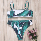 Traje de baño dospiezas olanes estampado sexy