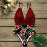 Traje de baño triangular estampado