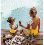 Traje de baño bikini traje de baño para padres e hijos