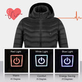 Chamarra térmica de invierno para hombre, abrigo de algodón eléctrico con USB, calentador con cremallera, ropa térmica, chaleco calefactor