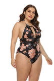 Traje de baño de talla grande para mujer con estampado Digital y vientre ajustado Sexy Bikini de una pieza con escote en V profundo