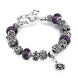 Pulsera con cuentas de cristal estilo pandora