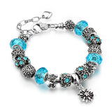 Pulsera con cuentas de cristal estilo pandora