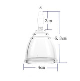 Copa menstrual transparente para mujer menstrual con funda