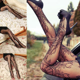 Medias de jacquard de mujer pantimedias ajustadas