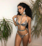 Traje de baño con lentejuelas dos piezas bikini sexy