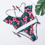 Traje de baño dos piezas sexy con estampado de bikini sexy olanes
