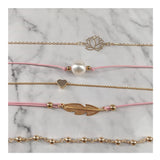 Set Pulseras de flecha dorada Pulsera de joyería para mujer de cuatro piezas