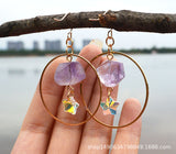 Aretes Pendientes de cristal natural Pendientes de pilar hexagonales de cristal de amatista turquesa