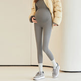 Leggings de soporte para el vientre de cintura alta con forro polar, pantalones gruesos informales de otoño e invierno, nuevos pantalones de maternidad