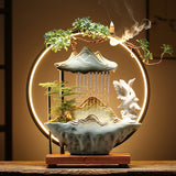 Fuente  Zen Yoga Agua de la suerte que fluye Paisaje acuático Rueda de agua