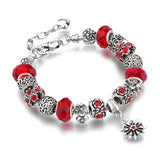 Pulsera con cuentas de cristal estilo pandora