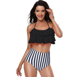 Traje de baño dos piezas volantes sexy