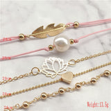 Set Pulseras de flecha dorada Pulsera de joyería para mujer de cuatro piezas