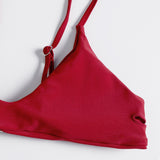 Traje de baño dos piezas estampado hojas sexy