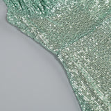 Vestido de noche con bola adelgazante y lentejuelas brillantes divididas