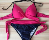 Traje de baño de dos piezas dividido en bikini con fruncido cruzado sexy