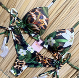 Traje de baño Bikini con borlas estampadas Multicolor sexy