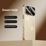 Case Funda iphone 15 al 17 resistente a caídas magnética de círculo fino esmerilado con ventana grande