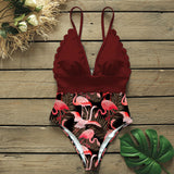 Traje de baño triangular estampado