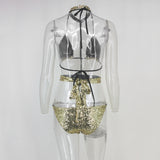 Traje de baño con lentejuelas dos piezas bikini sexy