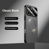Case Funda iphone 15 al 17 resistente a caídas magnética de círculo fino esmerilado con ventana grande
