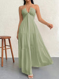 Vestido Sin Espalda Halter Suspender Falda Mujer Verano