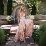 Vestido largo ajustado estampada con tirantes de vacaciones