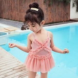 Traje de baño de una pieza para niña Traje de baño de una pieza de malla para niña