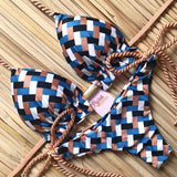 Traje de baño Bikini con borlas estampadas Multicolor sexy