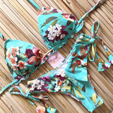 Traje de baño Bikini con borlas estampadas Multicolor sexy