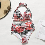 traje de baño dos piezas estampado