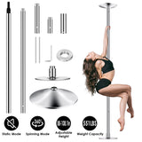 1 tubo de baile stripper de 45 mm, tubo de baile estático giratorio con altura ajustable de 88-108,1 pulgadas, capacidad de peso de 551 libras para ejercicio físico, fiesta, gimnasio en casa