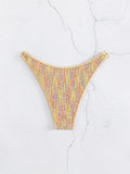 Traje de baño para mujer dorado con cordones y lentejuelas dos piezas sexy