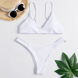 Traje de baño dos piezas estampado hojas sexy