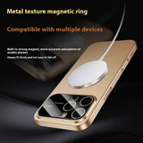 Case Funda iphone 15 al 17 resistente a caídas magnética de círculo fino esmerilado con ventana grande