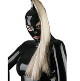 Mascarilla latex de goma de látex, cubierta para la cabeza con peluca, juego de rol
