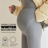 Leggings de soporte para el vientre de cintura alta con forro polar, pantalones gruesos informales de otoño e invierno, nuevos pantalones de maternidad
