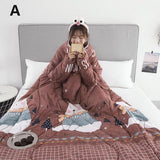 Edredón oso perezoso de invierno con mangas