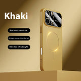 Case Funda iphone 15 al 17 resistente a caídas magnética de círculo fino esmerilado con ventana grande