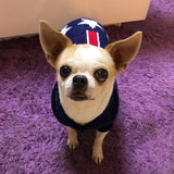 Suéter tejido con cuello alto y copo de nieve de arce navideño, ropa para mascotas