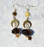 Aretes Pendientes de cristal natural Pendientes de pilar hexagonales de cristal de amatista turquesa