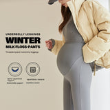 Leggings de soporte para el vientre de cintura alta con forro polar, pantalones gruesos informales de otoño e invierno, nuevos pantalones de maternidad