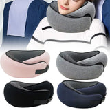 Almohada de viaje para el cuello de espuma viscoelástica suave, soporte ajustable en forma de U, para dormir cómodamente en el avión, coche, oficina, descanso del mediodía