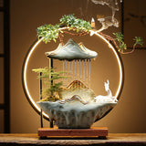 Fuente  Zen Yoga Agua de la suerte que fluye Paisaje acuático Rueda de agua