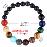 Nueva pulsera de cuentas de ocho planetas de moda, pulsera solar de chakra de yoga cósmico de piedra natural para hombres, joyería hecha a mano, pulsera de piedras naturales bohemias