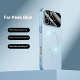 Case Funda iphone 15 al 17 resistente a caídas magnética de círculo fino esmerilado con ventana grande